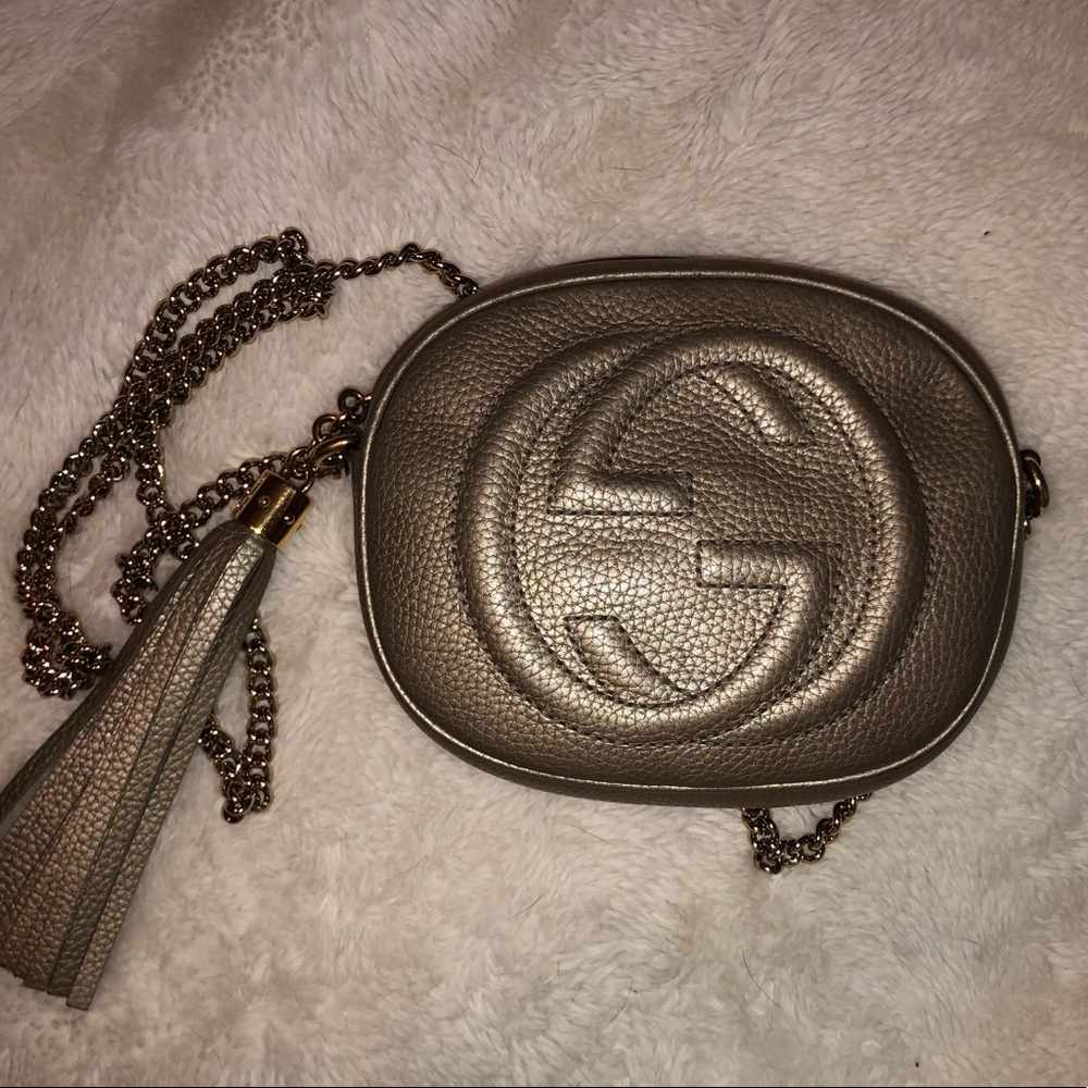 Gucci Soho Disco Chain Mini Crossbody Bag - Metallic Bronze